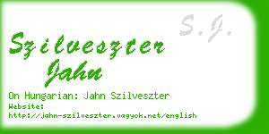 szilveszter jahn business card